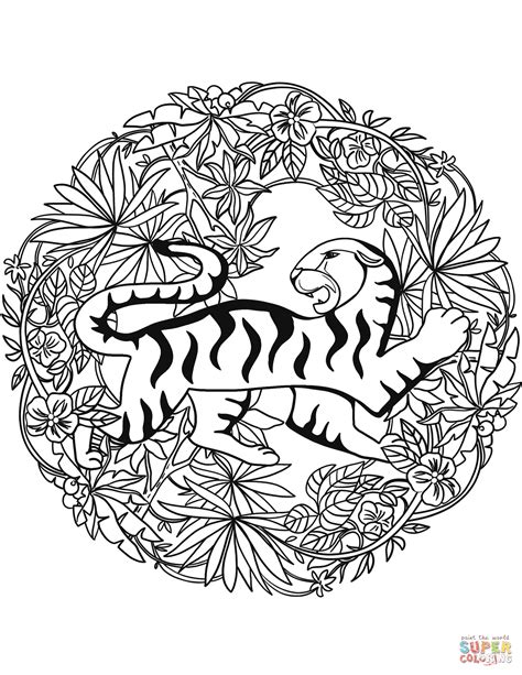 tiger mandala coloring page  animal mandalas category select