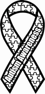Autism Coloring Ribbon Awareness Puzzle Cancer Clipart Piece Clip Drawing Pages Sheets Color Symbol Activities Printable Cliparts Breast Outline Crafts sketch template