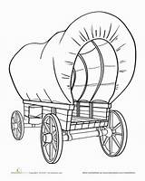 Wagon Covered Color Pioneer Westward Expansion Western Education Worksheet Worksheets Coloring Kids Pages Draw Pioneers Printable Drawing Colouring Crafts Prairie sketch template