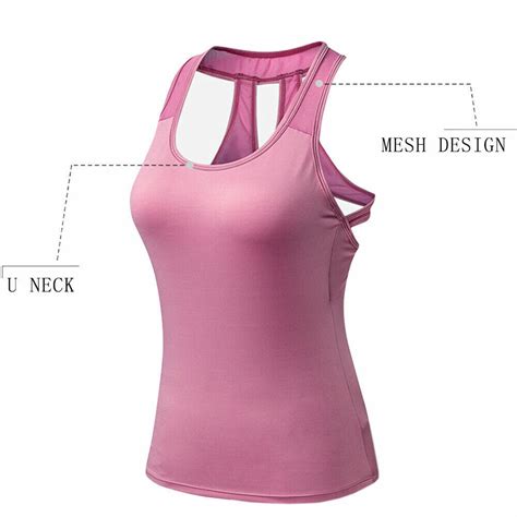 Womens Cute Workout Clothes Mesh Yoga Tops Exercise Gym Shirts Running