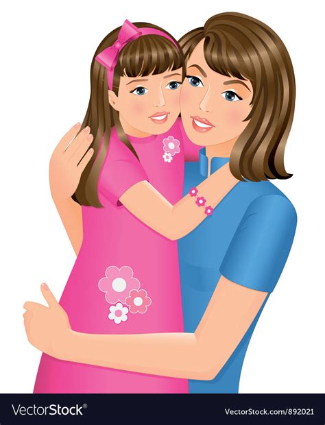 Daughter Hugging Her Mother Royalty Free Vector Image
