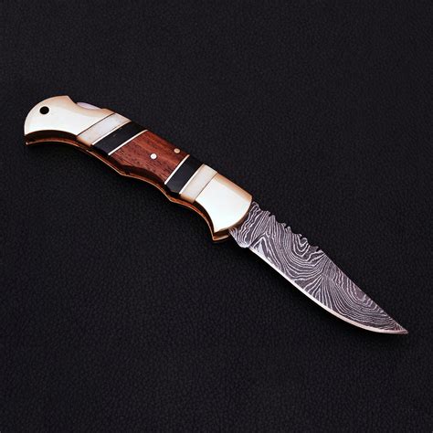 lockback folding pocket knife black forge knives touch  modern