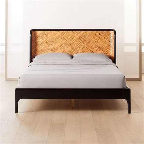 Miri Black And Rattan Bed Cb2 Rattan Bed Bed Frame And Headboard