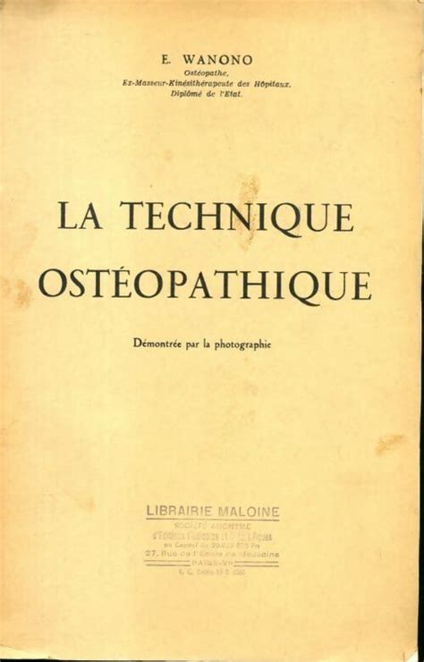 la technique osteopathique emile wanono  emile wanono  good book hemispheres