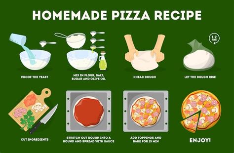 como hacer pizza en casa receta facil vector premium