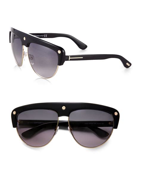 Tom Ford Liane Shield Aviator Sunglasses In Black Lyst