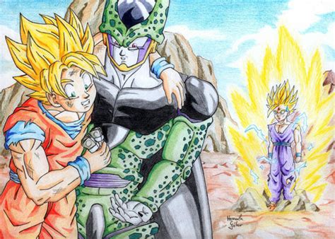 dragon ball z images goku cell and gohan hd wallpaper and background photos 20318149