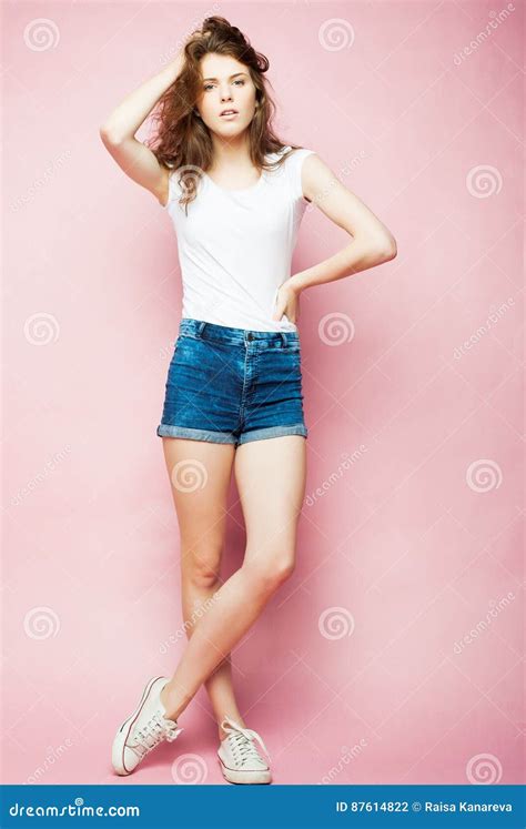lifestyle fashion  people concept full body young fashion woman model posing  studio