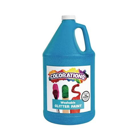 colorations washable glitter paint gallon turquoise  toxic