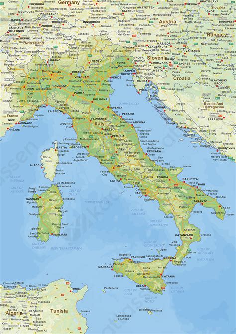 digitale natuurkundige landkaart italie  kaarten en atlassennl
