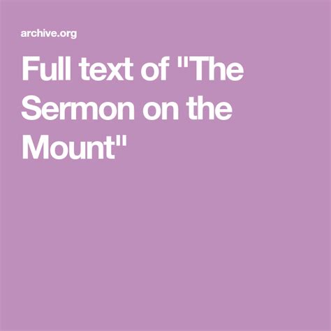 full text   sermon   mount