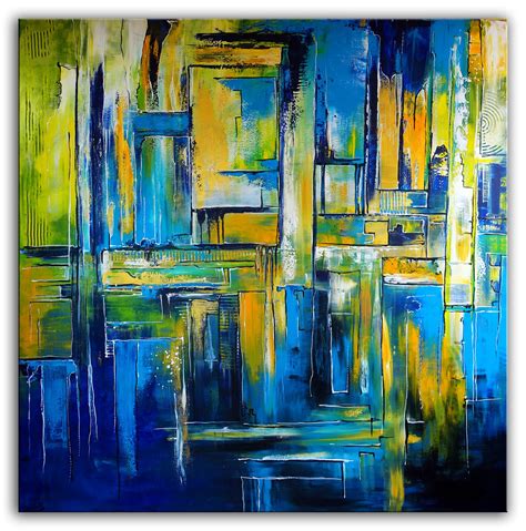 abstraktes wandbild xxl abstrakte malerei blau burgstaller