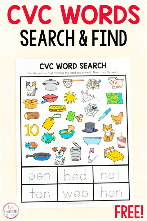 printable cvc words worksheets worksheets printable