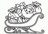 Sleigh Santa Coloring Pages Claus Christmas Cute His Printable Clipart Town Horse Colouring Coming Papa Cliparts Noel Color Print Colorear sketch template