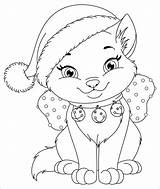 Coloring Christmas Cat Pages Animal Printable Cats Book Kids Kazoops Sheets Kitty Color Colouring Highschool Dead Door Print Kitten Part sketch template