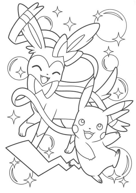 pikachu  eevee friends coloring book pokemon coloring coloring home