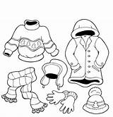 Winter Coloring Pages Clothes Printable Kids Book sketch template