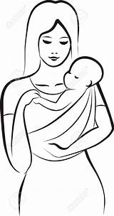 Mother Drawing Child Baby Sling Pencil Stock Drawings Sketches Vector Getdrawings Illustration Simple Concept Color Asian sketch template