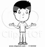 Shrugging Boy Clipart Careless Adolescent Teenage Cartoon Thoman Cory Vector Outlined Coloring Royalty 2021 sketch template