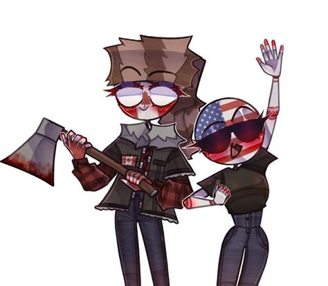 Countryhumans Canada And America Country Art Bad Girl Wallpaper