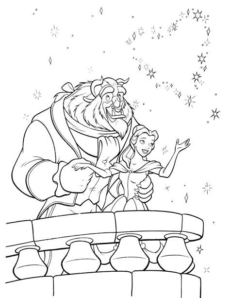 beauty   beast coloringcolorcom disney coloring pages