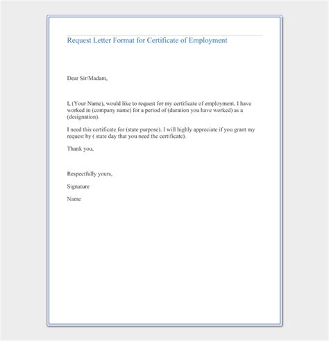 request letter  certificate  employment  bank loan infoupdateorg