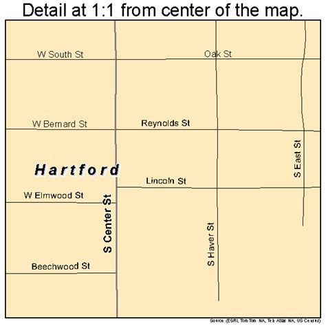 hartford michigan street map