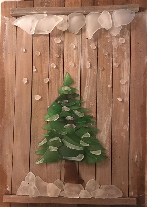 See What I Made Sea Glass Christmas Tree Beach Glass Crafts Sea