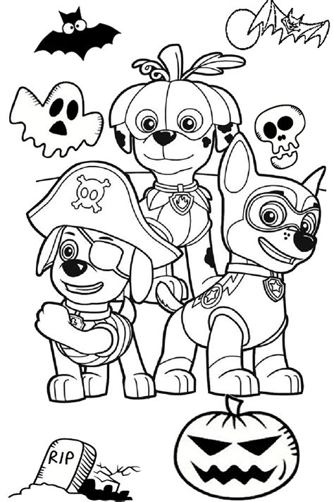 cute  scary paw patrol coloring pages  halloween activities