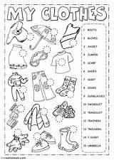 Clothes Worksheet Pdf Esl Ingles Kids English Worksheets Exercises Fichas Para Language Second Ropa Atividades Clothing Inglês Grade Liveworksheets Em sketch template