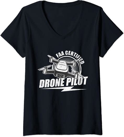 amazoncom womens faa certified drone pilot funny quadcopter flying gift idea  neck  shirt