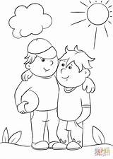 Friends Coloring Pages Two Printable Bff Drawing sketch template