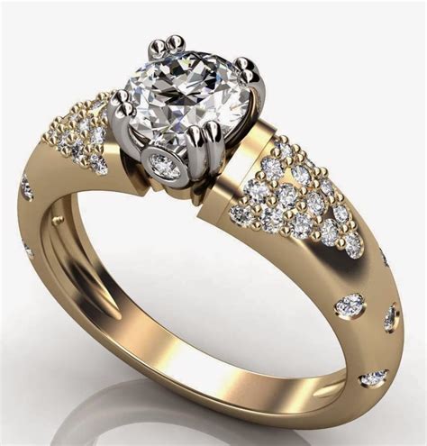 womens diamond thick wedding rings gold design