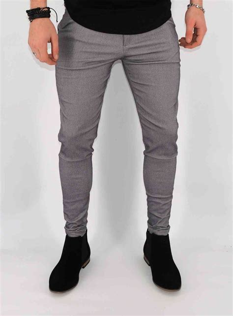 pantalon slim gris homme mode urbaine basic