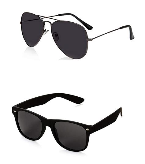 Buy Men S Aviator And Wayfarer Sunglasses Black