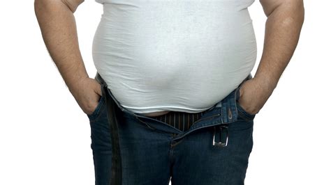 fat man  big belly  white background stock footage sbv