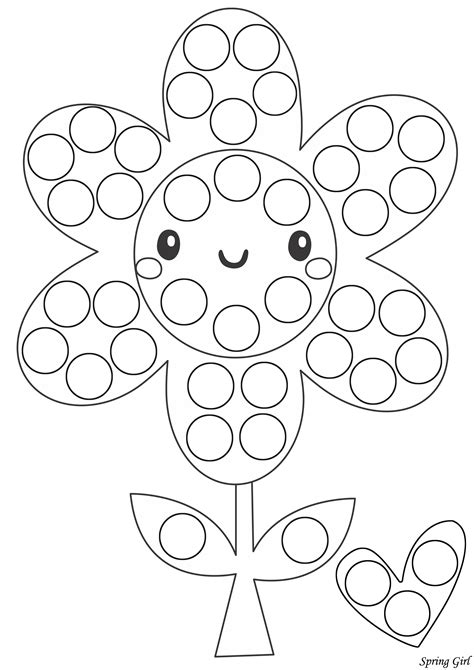 pin  spring   dot marker  coloring pages dot markers