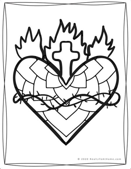 sacred heart  jesus coloring book  kids  adults