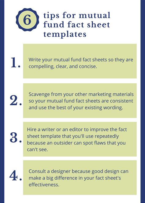 tips  mutual fund fact sheet templates susan weiner investment