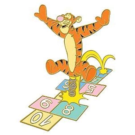 tigger playing hopscotch   school pin   pins collection