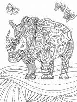 Ausmalen Rhino Bilder Mandalas Ausdrucken Hippo Reich Pinnwand sketch template