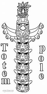 Totem Coloring Pages Pole Kids Printable Alaska Poles Templates Template Cool2bkids Native American sketch template