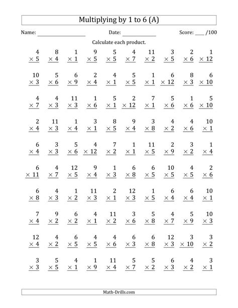grade multiplication worksheets  problems times tables worksheets