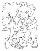 Environment Coloring Pages Clean Drawing Arbor Clipart Cleaning Raking Leaves Tree Colouring Make Save Every Earth Children Kids Clip Color sketch template