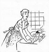 Housewife Vintage Washing Woman 1950s Life Flickr Drawing Dish Domestic Sarcasm Humor Retro Work sketch template