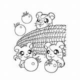 Hamster Coloring Hamtaro Pages Cartoons sketch template