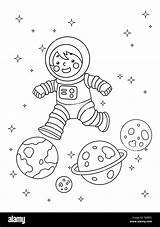 Astronaut Planet Alamy sketch template