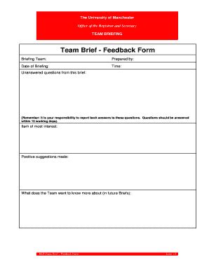 daily briefing template fill  printable fillable blank