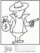 Coloring Robber Pages Ginormasource Cartoon Colouring sketch template