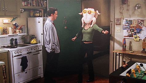 when monica shimmies with a turkey on her head 55 times you wanted to
